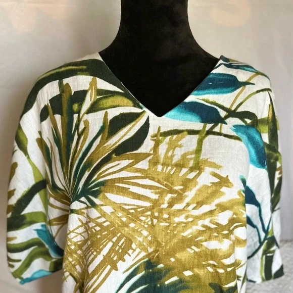 chico's green dress Short-Sleeved Maxi Dress